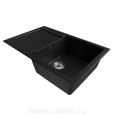 Мойкa MIXLINE ML-GM31 с крылом, ультра-черная (344), 770*500*190мм