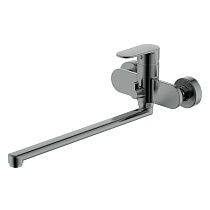 Смеситель Aquatek AQ1842BGM НИКА для ванны с длинным изливом, оружейная сталь