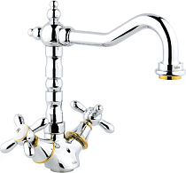 Смеситель Timo Ritz 0143FK chrome-gold для кухонной мойки