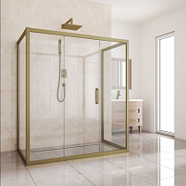 Душевой уголок Kubele DE019R3U-CLN-BR 140х80 см, профиль бронза