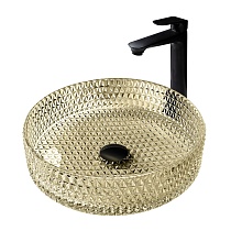 Раковина накладная стеклянная ABBER Glas AK2301GG золото