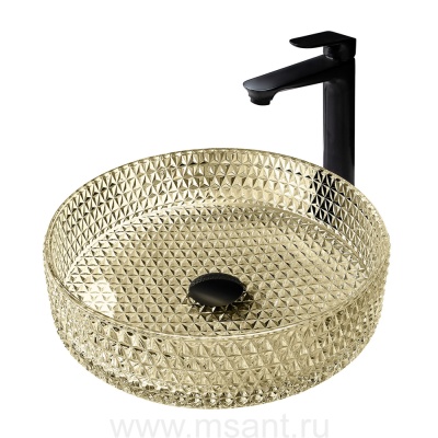 Раковина накладная стеклянная ABBER Glas AK2301GG золото