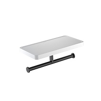 Бумагодержатель двойной с полкой Aquatek, матовый черный AQ4919MB ЕВРОПА