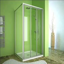 Душевой уголок GuteWetter Practic Square GK-403 правая 110x110 см стекло бесцветное, профиль матовый хром