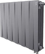 Радиатор биметаллический Royal Thermo Piano Forte 500 VDR silver satin, 12 секций, серебристый