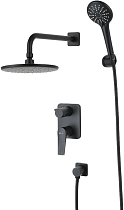 Душевой комплект Lemark Bronx LM3729BL С ВНУТРЕННЕЙ ЧАСТЬЮ, черный