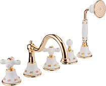 Смеситель Migliore Provance 19480 на борт ванны, золото