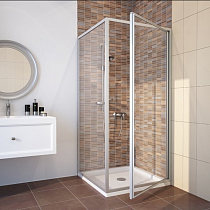 Душевой уголок GuteWetter Practic Rectan GK-401 правая 80x75 см стекло бесцветное, профиль матовый хром