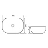 Раковина-чаша Azario 465x375x115 накладная, овальная, светлый мрамор