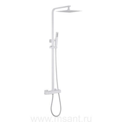 Душевая стойка ABBER Daheim AF8260WL с термостатом без излива, белый матовый