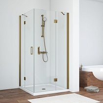 Душевой уголок Vegas Glass AFA NOVO 80 05 02, профиль бронза, стекло шиншилла