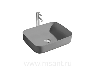 Раковина накладная для установки на столешницу AQUATEK ВЕГА AQ5515-MG 500*390*130, матовый серый