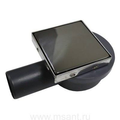 Душевой трап Loranto LIBRA 100x100 мм боковой сток, решетка из нержавеющей стали под плитку, гидрозатвор сухой (3065.0Y050K.10.1)