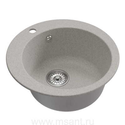 Мойкa MIXLINE ML-GM13 круглая, серая (310), 495мм (глуб. чаши 200)