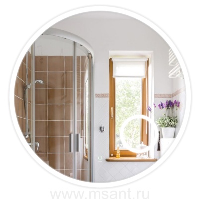 Зеркало AZARIO Talisman D600 с подсветкой, сенсорный выключатель с функцией диммера, алюминиевая рамка