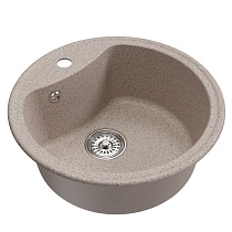 Мойкa MIXLINE ML-GM09 круглая, песочная (302), 510 мм (глуб. чаши 190)