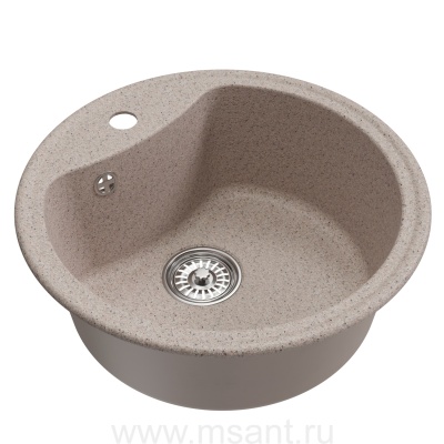 Мойкa MIXLINE ML-GM09 круглая, песочная (302), 510 мм (глуб. чаши 190)