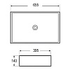 Раковина Azario 65,5х39.5х14 накладная, прямоугольная, белая