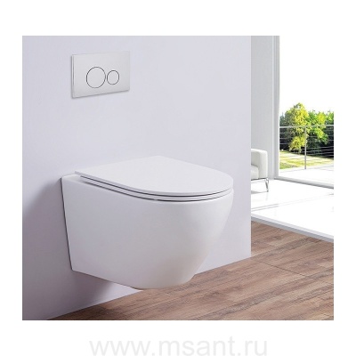 Унитаз подвесной AZALEA (Matt White). Размер: 480x365x360. 