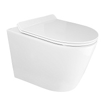 Унитаз подвесной Azario Vento 480х370х360 безободковый, с быстросъемным сиденьем микролифт