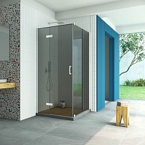 Душевой уголок Vegas Glass AFP-Fis Retta 90*100 01 07 L профиль белый стекло графит