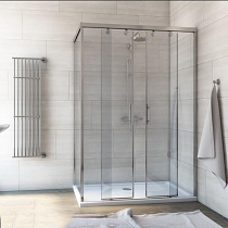 Душевой уголок GuteWetter Slide Rectan GK-865 правая 150x90 см стекло бесцветное, профиль хром