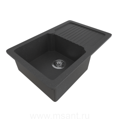 Мойкa MIXLINE ML-GMS24 СТАНДАРТ с крылом, черный (308), 765*490*200мм