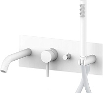 Смеситель Paffoni Light LIG001BO с ВНУТРЕННЕЙ ЧАСТЬЮ, для ванны с душем, белый