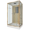 Душевая кабина Niagara Lux NG-7772QG (120x90х210) низкий поддон(15см),дверь раздвижная,стенки золото,4 места 