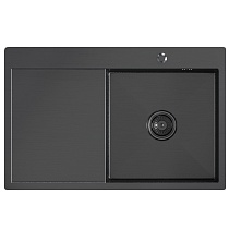 Мойка настол.монтаж 78х50 (3,0) прав. вып 3 1/2 MIXLINE PRO 20см с сифоном (черный графит)