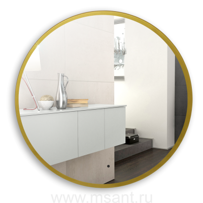 Зеркало AZARIO Monaco-GOLD d1000 бесконтактный сенсор, золотая рамка