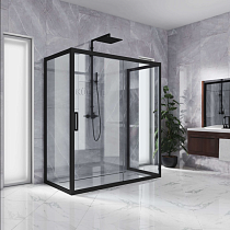 Душевой уголок Kubele DE019R2U-CLN-BLMT 120х90 см, профиль матовый черный