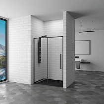 Душевая дверь в нишу RGW Stilvoll SV-12-B 1300х1950 профиль черный, стекло прозрачное