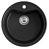Мойкa MIXLINE ML-GM09 круглая, ультра-черная (344), 510 мм (глуб. чаши 190)
