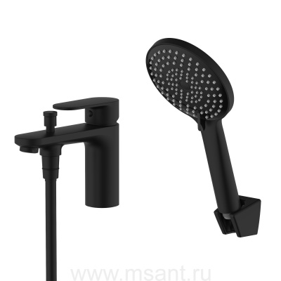 Смеситель Aquatek AQ1844MB НИКА врезной на борт ванны на 1 отв., матовый черный