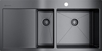 Мойка кухонная Omoikiri Akisame 100-2-GM-R вороненая сталь
