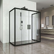 Душевой уголок Kubele DE019R4U-CLN-BLMT 140х90 см, профиль матовый черный