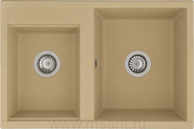 Мойка кухонная AQUATON Делия 78 DBL латте