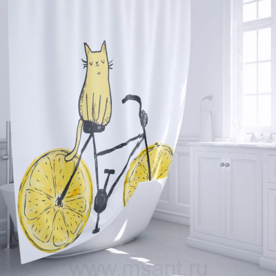 Штора для ванной Fixsen Cat FX-2515 180x200