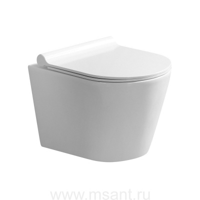 Унитаз подвесной Azario Nova 470х490х380 безободковый с ультратонким сиденьем микролифт