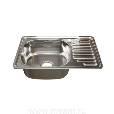 Мойка врез 66х42 (0,8) лев вып 3 1/2 MIXLINE 18см с сифоном