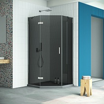 Душевой уголок Vegas Glass AFA-Pen Retta 100 08 07 L профиль глянцевый хром стекло графит