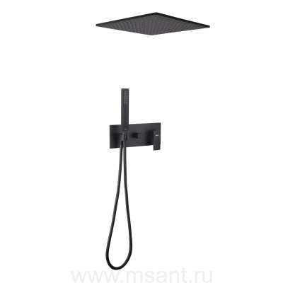 Душевая система ABBER Daheim AF8221B скрытого монтажа без излива, черная матовая