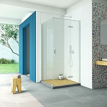 Душевой уголок Vegas Glass AFP-Fis Retta 80*70 01 crystalvision R профиль белый стекло crystalvision