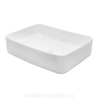 Раковина накладная Azario 500ч385х135 прямоугольная, белый глянцевый 