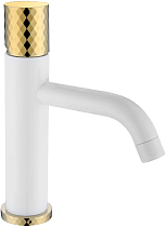 Смеситель для раковины Boheme Stick 121-WG white diamond gold