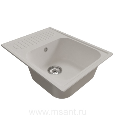 Мойкa MIXLINE ML-GM18 с крылом, ультра-белая (341), 640*490*190мм