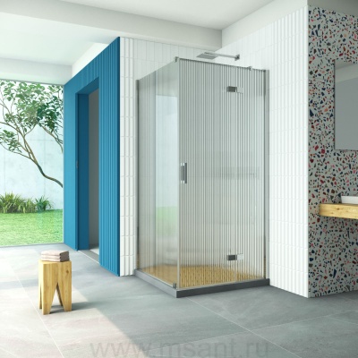 Душевой уголок Vegas Glass AFP-Fis Retta 90*80 08 Moru R профиль глянцевый хром стекло Moru