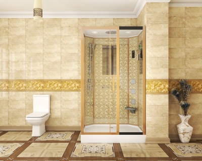 Душевая кабина Niagara Lux NG-7711GR (90x120х215) низкий поддон(15см),дверь раздвижная,стенки золото,6 мест 