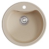 Мойкa MIXLINE ML-GM09 круглая, бежевая (328), 510 мм (глуб. чаши 190)